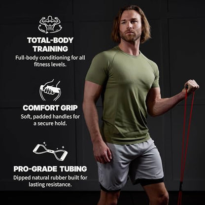 SPRI Ultra Toner Figure 8 Resistance Band with Padded Handles Great for Stretch, Exercise, Fitness Training, Yoga, Resistance Weights, Therapy, Gym or Home Workout Equipment. - style: Very Light