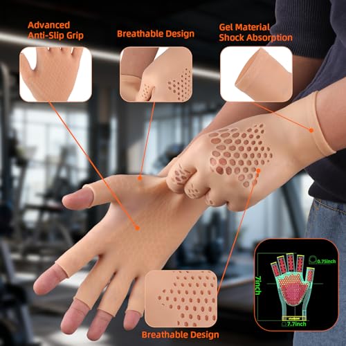 Lightweight Workout Gloves for Women Men, Gel Gym Gloves Prevent Calluses & Hand Pain, Breathable Quick Dry Fitness Gloves for Daily Training