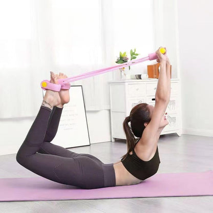 21 Fitness Resistance Bands Set with 4 Tube Pedal Ankle Puller - Multifunction Tension Rope for Abdomen Waist Arm Leg Stretching, Sit-Up Assistance Elastic Strength Bands with Handles