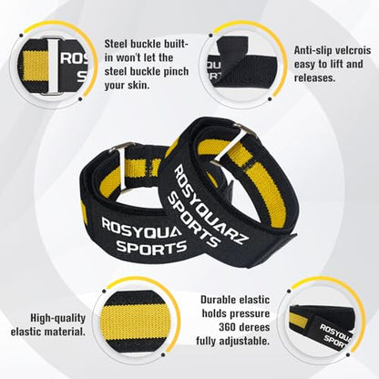 BFR Booty Bands for Men/Women Glutes, Blood Flow Restriction Bands Plan for Arm Muscle Building, Adjustable Velcro Occlusion Bands Workouts,Quality Fabric Bands for Squat Butt &Thigh