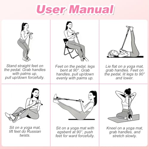 Upgraded Pedal Resistance Band with Handles, 55LBS Multifunctional Soft Foot Pedal Exercise Bands with Handles for Core, Abs, Legs, Waist, Arms. Sit Up Workout Bands for Women Home Gym.