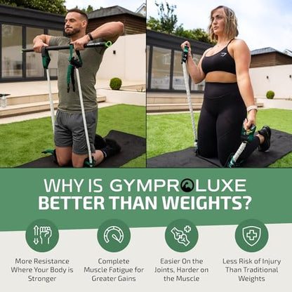 Portable Gym - Resistance Exercise Band Set - 200LBS Resistance Bands for Men & Women - Multi Gym Fitness Equipment & Pilates Bar for Home Workout