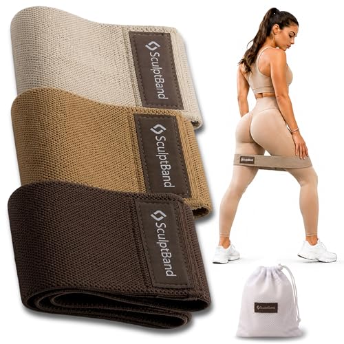 Booty Bands Set of 3 – Fabric Resistance Bands for Women & Men, Non-Slip Exercise Bands for Glutes, Legs & Home Workouts, Hip Workout Bands for Strength Training