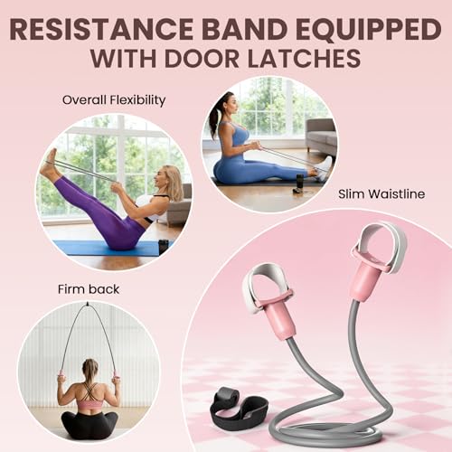 HTQ Adjustable Dumbbells, 5 in 1 Dumbbells Set Used as Barbell, Kettlebells, Jump Rope, Wrist Weights, Resistance Band, Fitness Exercises for Home Gym Suitable for Women, Pink/Green