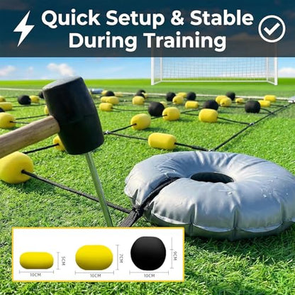 Soccer Training Equipment Goalkeeper Trainer, Goalie Training Equipment with Square Ball Deflector, Reaction Training Aid for Reflex Agility and Hand Eye Coordination Drills