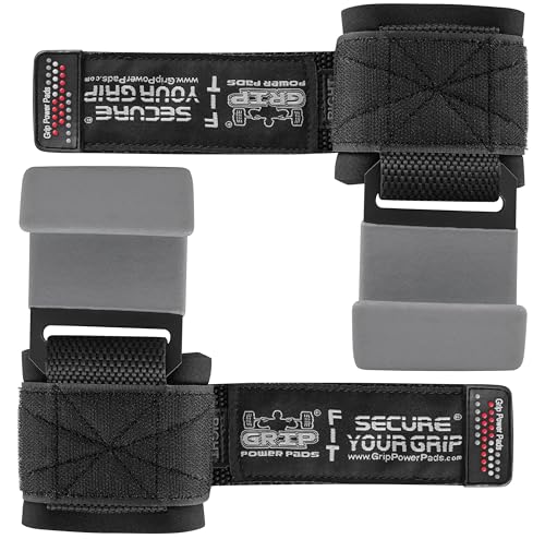 Weight Lifting Rod Hooks Heavy Duty Wrist Wraps Power Weight Lifting Training Gym Grips Straps Set of 2 - color: Gray, size: WOMEN-Wrist Size Small/Medium