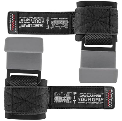 Weight Lifting Rod Hooks Heavy Duty Wrist Wraps Power Weight Lifting Training Gym Grips Straps Set of 2 - color: Gray, size: WOMEN-Wrist Size Small/Medium