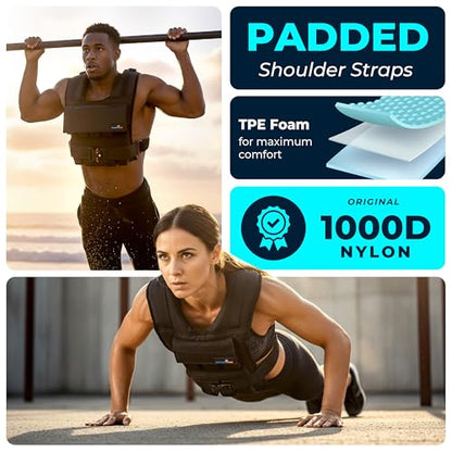 Weighted Vest Adjustable for Men and Women – Workout Weight Training Vest for Fitness, Running, Strength, Exercise & Cross Training
