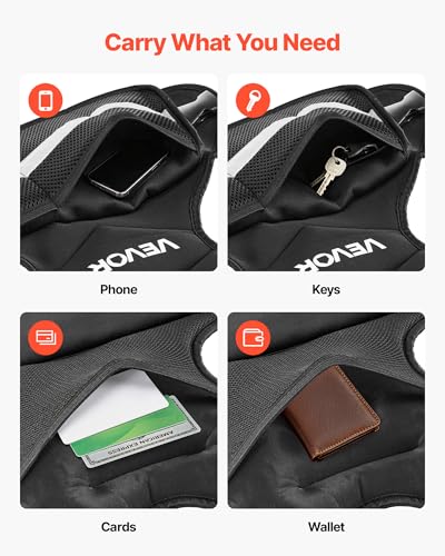 VEVOR Adjustable Weighted Vest, 4-10lbs/20-32lbs/24-40lbs/40lbs Comfortable X-Shape Body Weight Vest Set with 6/8 Weight Packs and Reflective Stripe, for Men Women, Workout Equipment for Strength Training Running Jogging - size: 20-32 lbs