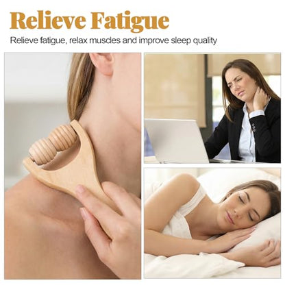 3Pcs Wooden Massage Tools - Handheld Wooden Massage Roller for Full Body Muscle Men Women
