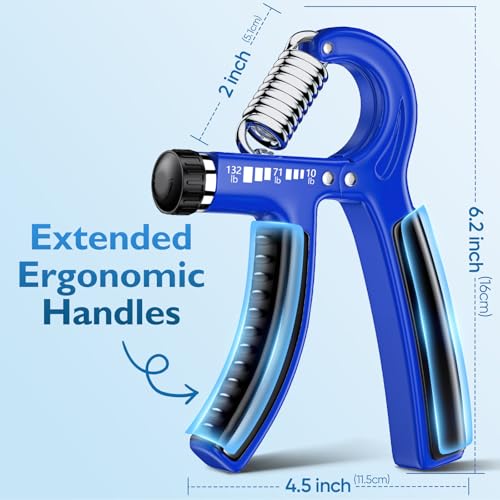 FitBeast Grip Strengthener Forearm Strengthener, Adjustable Hand Grip for Strength Training & Rehabilitation, 10-132 lbs Resistance, Ideal for Athletes and Physical Therapy - color: Dark Blue