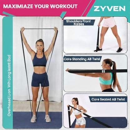 Premium Performance 76" Extended-Length High-Resistance Bands for Ultimate Strength, Mobility, and Plyometric Workouts - color: Black Long Belt