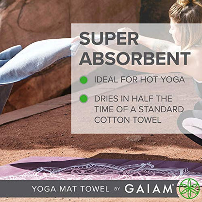 Gaiam Microfiber Yoga Mat Towel, Riverside, 24" W x 68" L - color: Riverside