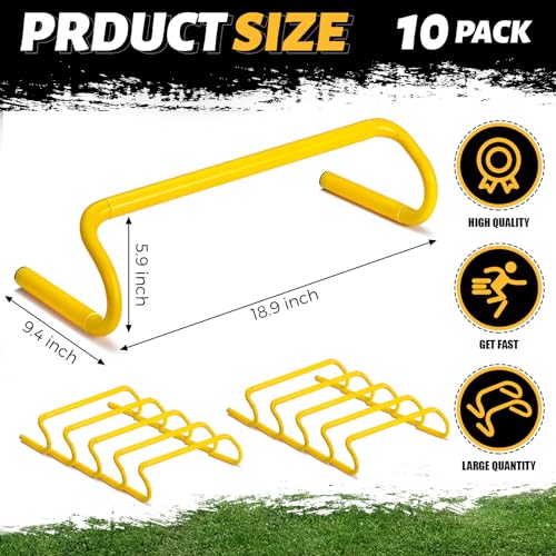 Wettarn 10 Pcs Speed Agility Training Hurdles Detachable Durable Hurdle Agility Plyometric and All Purpose Speed Training Equipment for Athletes Soccer Basketball - color: Yellow