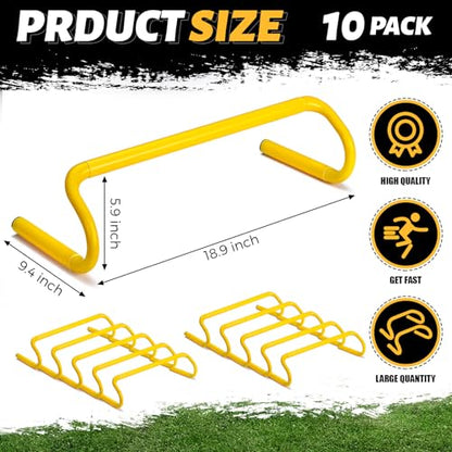 Wettarn 10 Pcs Speed Agility Training Hurdles Detachable Durable Hurdle Agility Plyometric and All Purpose Speed Training Equipment for Athletes Soccer Basketball - color: Yellow