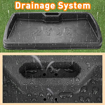 Heavy Duty Golf Ball Tray - with Cell Phone Holder Record Golf Swing - 100 Ball Capacity - High Impact Rubber Golf Tray Compatible with All Hitting Mats