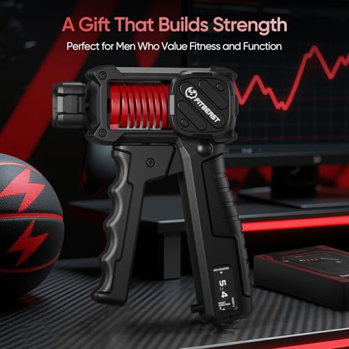 FitBeast Grip Strength Trainer with Built-In Counter, Adjustable Hand Gripper Strengthener 30–130LB, Forearm Strengthener for Office & Home Training