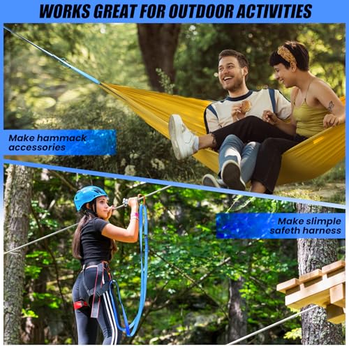 18MM Nylon Climbing Slings Runners 23 kN Strong Webbing Straps for Rock Climbing, Rappelling, Swing, Yoga Hammock etc - color: 3PCS Blue, size: 24inch/60cm