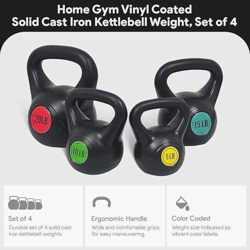 BalanceFrom Kettlebell Sets 30lbs, 45lbs, 50lbs, 75lbs 3 or 4 Piece Strength Training Kettlebells Weight Set, Multiple Sizes - style: 50 lbs Set