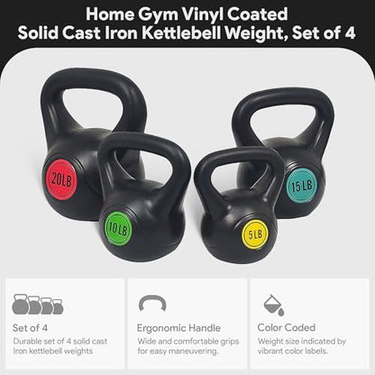 BalanceFrom Kettlebell Sets 30lbs, 45lbs, 50lbs, 75lbs 3 or 4 Piece Strength Training Kettlebells Weight Set, Multiple Sizes - style: 50 lbs Set