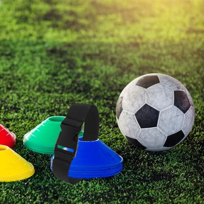 NOLITOY Soccer Cones Strap Organizer: 4PCS Adjustable Portable Sports Cone Strap for Football Training Agility Drills Basketball Practice Marker Disc Storage Belt Lightweight Nylon Carry Holder