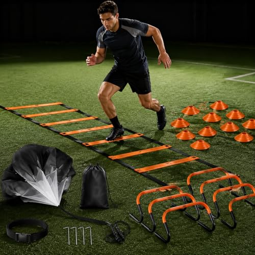 Agility Training Equipment, Speed Training Equipment, Agility Ladder Training, 12-Piece Multicolor PVC, Customizable for Football, Soccer, Basketball