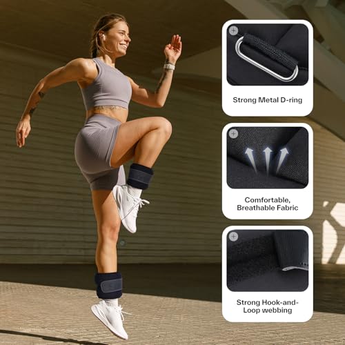 Sportneer Ankle Weights 0.5/1/2/3/5 LBS 1 Pair Wrist Leg Arm Weights - color: Black, size: 5 lb x 2