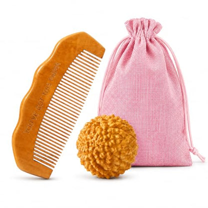 Birth Comb Acupressure Massage Ball Set - Wooden Labor Comb Natural Labor and Delivery Essentials, Mom to Be Gift, New Mom Gifts for Labor Pain Relief