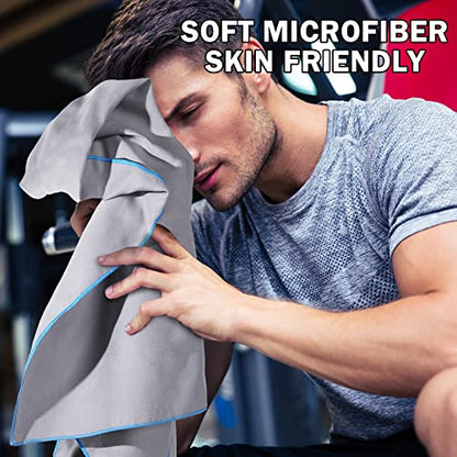 6 Set Quick Dry Towel 12 Pack Fast Drying Towels 2 Size Microfiber Travel Towels Absorbent Compact Dry Towel for Camping Hiking Swim Beach Gym Yoga with Mesh Bag