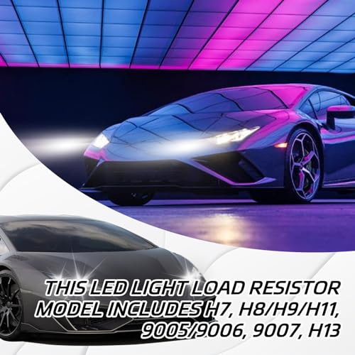 2PCS Car LED Headlight Decoder, 9007 Blinker Resistor Hid LED Conversion Kit Warning Error Decoder Universal Anti Flicker Relay Canceller Capacitor Resistor Harness Adapter（9007） - size: 9007