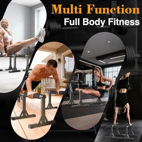 GanFindX Wooden Parallel Bars 12/10-14" 600LB Capacity for Home Gym - size: 12"