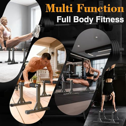 GanFindX Wooden Parallel Bars 12/10-14" 600LB Capacity for Home Gym - size: 12"