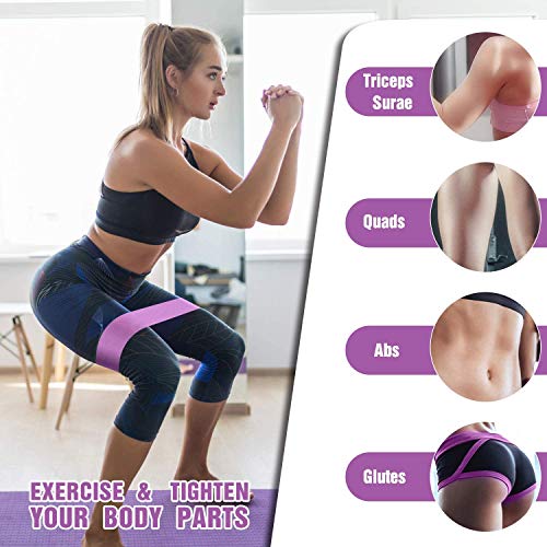Booty Bands, Non Slip Resistance Bands for Legs and Butt, Workout Bands Exercise Bands Glute Bands for Women, 3 Pack
