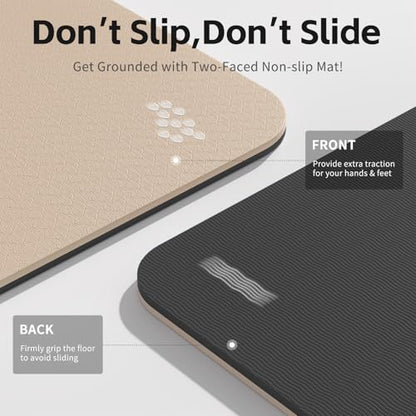 PAIDU Yoga Mat 8mm Super Thick TPE Fitness Mat | SGS Certified | Non-Slip, Odorless & Tear-Resistant | Unisex with Strap | for Yoga, Pilates, Meditation & Home Workouts