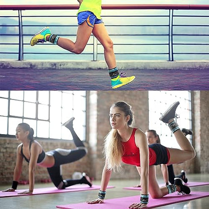 Sportneer Adjustable Ankle Weights for Women and Men 7 lbs/Pair Adjustable Leg Weights with Secure Straps, Strength Training Weighted for Yoga, Walking, Running, Aerobics, Gym, Physical Therapy