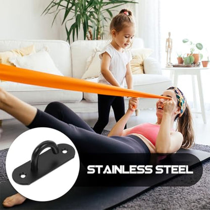 4pcs Heavy Duty Resistance Bands Wall Anchor Hooks, Stainless Steel Yoga Strap Fixing Hangers for Home Gym Ceiling Mount, Workout Equipment Attachments for Strength Training