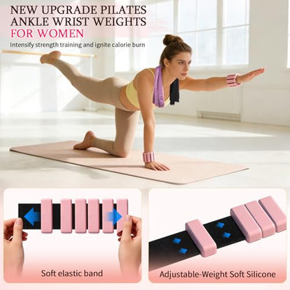 Pilates Kit for Women,17PCS Home Pilate Equipment Essentials, 12.6" Pilates Ring Ball Set with Resistance Bands, Ankle Weights, Sliders,Thigh Trainer, Yoga Strap,Socks Accessories for Home Workout