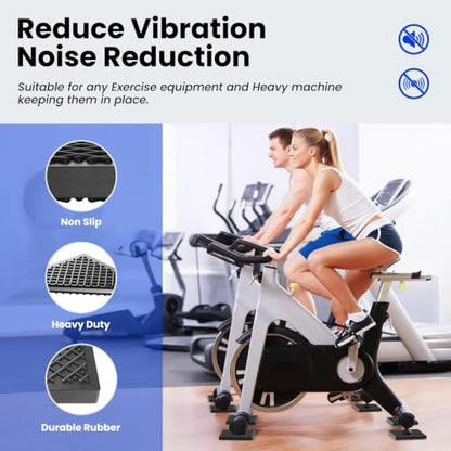 Exercise Equipment Mat 5.11x5.11x0.55in 6pcs, Heavy Duty Thick Steel Embedded Rubber Mat, Anti Slip/Noise Reduction/Vibration Resistance, Treadmills Equipment Pads, Used for Carpets, Wooden Floors - size: 5.11''x5.11''-6pcs