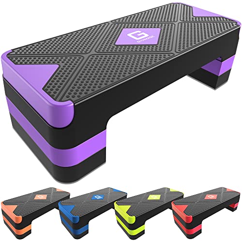 GYMMAGE Aerobic Exercise Step, Adjustable Height, - color: Purple