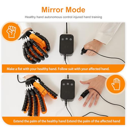 Stroke Hand Rehabilitation Robot Gloves, Strokes Therapy Equipment for Adults, Fingers Strength Training Device for Hemiplegia, Robotic Glove Rehab Stroke Patients (Left XL)