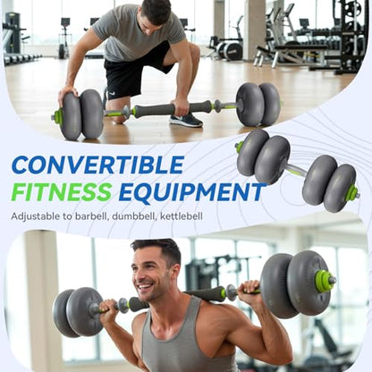 LIFERUN Adjustable Dumbbell Set, Soft PVC Coated, 45lbs/67lbs Free Weight Set Home Gym, 4-in-1 Used As Barbell, Dumbbells, Kettlebell, Weight Plates, Weights Dumbbells Set, Space Saving Fitness Exercise For Men/Women