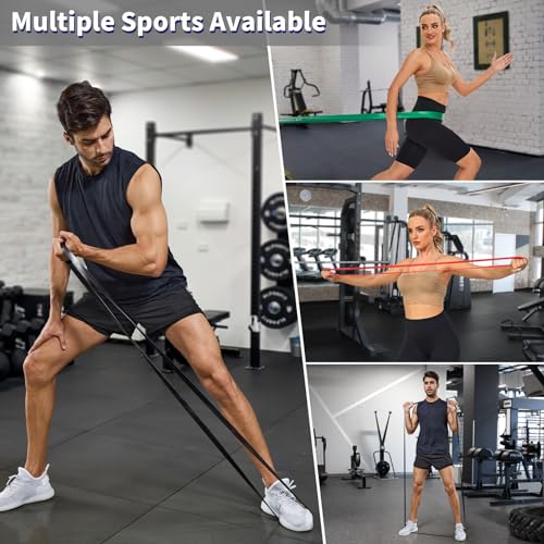 Pull Up Assistance Bands Set 5 LBS - 230 LBS, Long Resistance Bands for Pull Ups Working Out, Gym Workout Bands for Men Exercise Muscle Training and Shape Body - Carry Bag Included