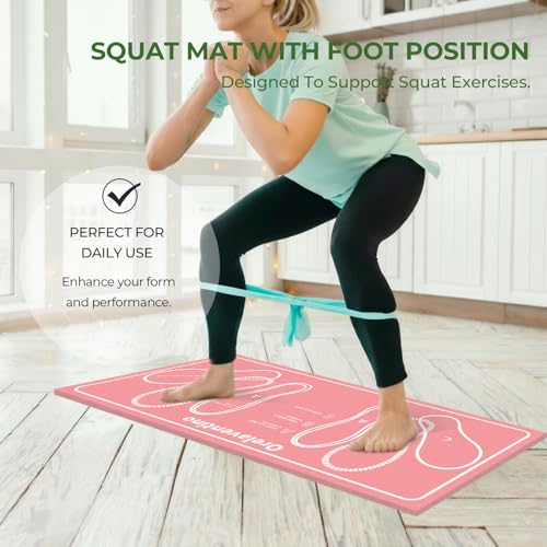 Squat Mat with Foot Position,Non-Slip Workout Mat for Squats & Leg Exercises, Improves Muscle Activation & Knee Support, Home Gym Fitness Mat,30 * 13.8"inch Squat Pad