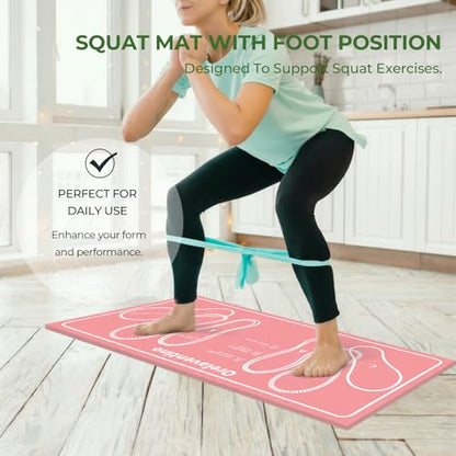 Squat Mat with Foot Position,Non-Slip Workout Mat for Squats & Leg Exercises, Improves Muscle Activation & Knee Support, Home Gym Fitness Mat,30 * 13.8"inch Squat Pad