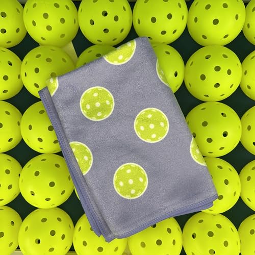 Pickleball Towel – Microfiber Sports Towel with Pickleball Pattern – Quick-Dry Sweat Towel for Pickleball Players, Accessories & Gifts (Periwinkle Pickleball Balls) - color: Periwinkle Pickleball Balls