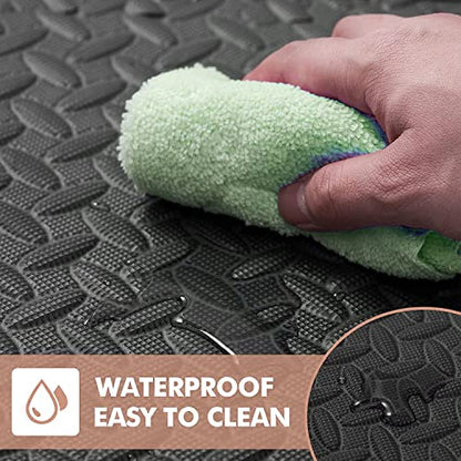 20 pcs Gym Mats Set - EVA Foam Puzzle Floor Mats, High-Density Interlocking Foam Floor Tiles Home Workout Exercise Mats for Play-Room Garage Pool Treadmill Garage Kitchen Flooring