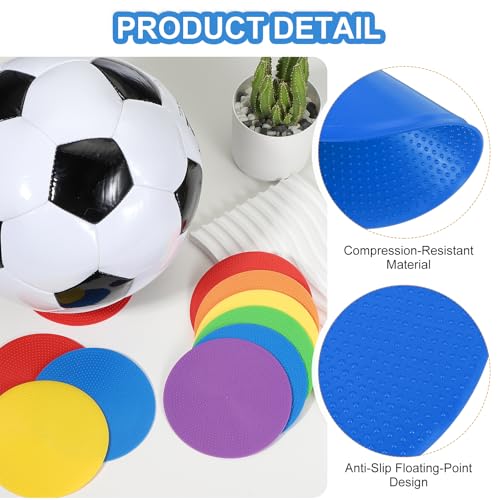 PATIKIL Spot Markers, Non-Slip Floor Dots Agility Markers Flat Field Cones Poly Dots - color: Blue