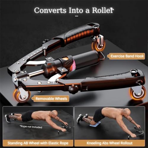 Chest Press Machine, Hydraulic Power Twister, Adjustable 22-440lbs, Hydraulic Power Arm Trainer Chest Workout, with AB Roller Wheels & Hooks, for Men Women