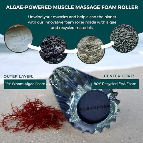 Oceanfoam Ripple Small Foam Roller (Dark Navy, Hunter & Seafoam Marbled) - color: Dark Navy, Hunter & Seafoam Marbled