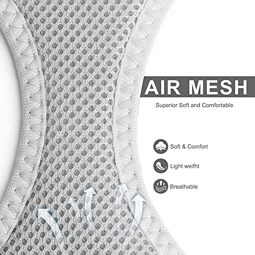 Fida Comfy Dog Harness with Leash, Soft Puppy Vest Escape Proof, Breathable Lightweight Soft Mesh, Adjustable Reflective Step-in Harness for Cat & Extra-Small Pet (XS, Grey) - color: Light Gray, size: XS (Neck:12.2"-13"; Girth:14.2"-16.1")